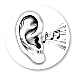 Ohr mit Musiknoten